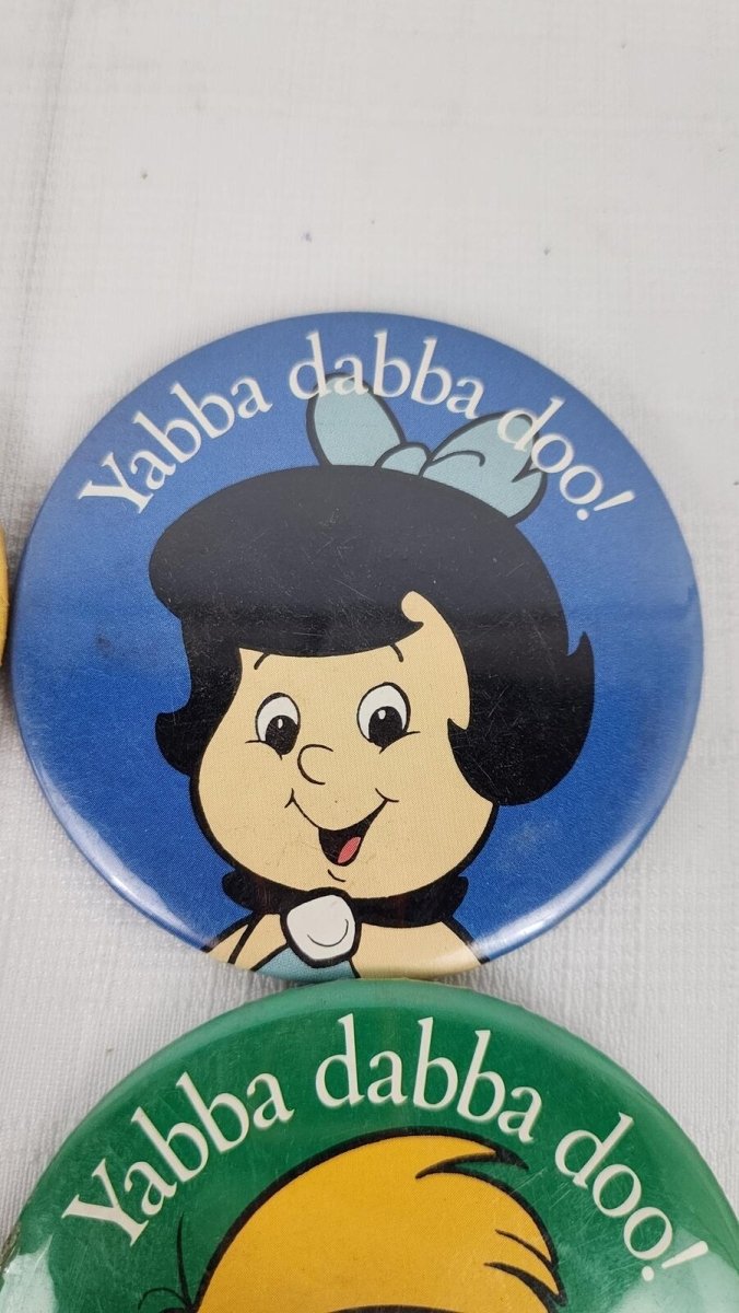 1987 - Pizza Hut Flintstones Pin/Button Set of 4 - Pins - ThrowbackBuys - ResellerDoor