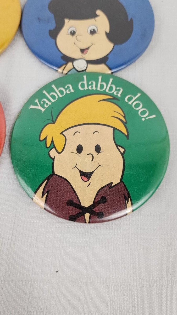 1987 - Pizza Hut Flintstones Pin/Button Set of 4 - Pins - ThrowbackBuys - ResellerDoor