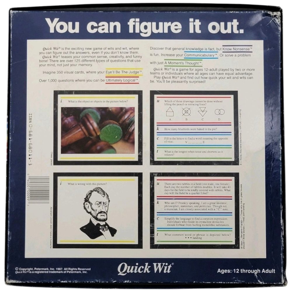 1987 - Quick Bit The Uncommon Game of Common Sense Trivia Petermark Complete - Board Games - ThrowbackBuys - A N E 1 Stop Shop