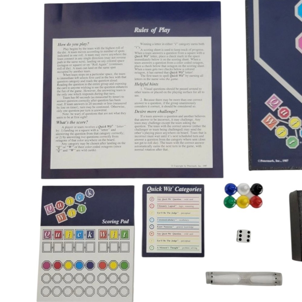1987 - Quick Bit The Uncommon Game of Common Sense Trivia Petermark Complete - Board Games - ThrowbackBuys - A N E 1 Stop Shop