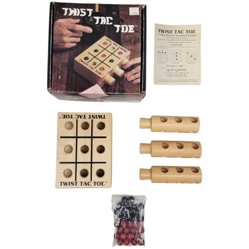 1988 – Channel Craft Twist Tac Toe: Wooden Marble Game - Board Games - ThrowbackBuys - A N E 1 Stop Shop