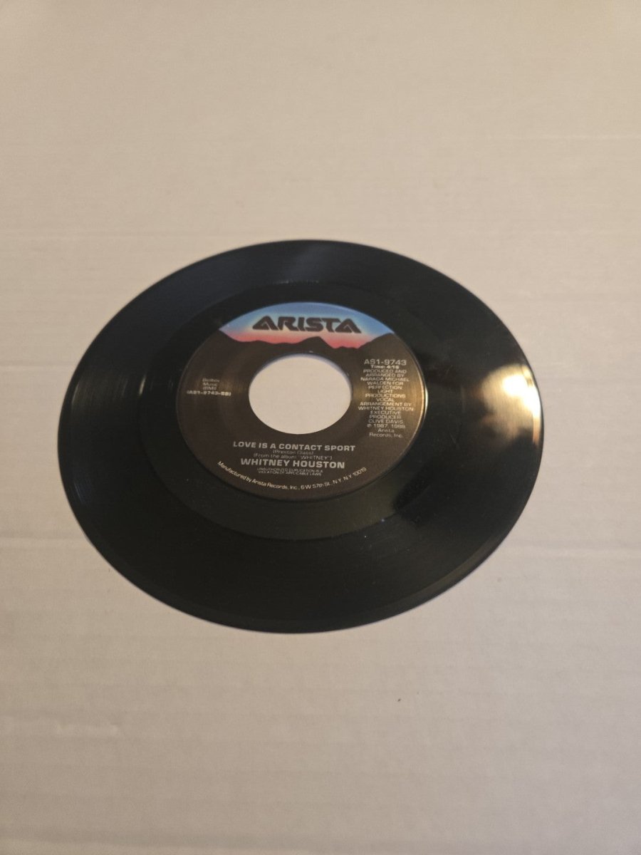 1988 - Whitney Houston One Moment in Time Olympics 45 RPM Vinyl Record - Vinyl - ThrowbackBuys - Amanda's Awesome Finds