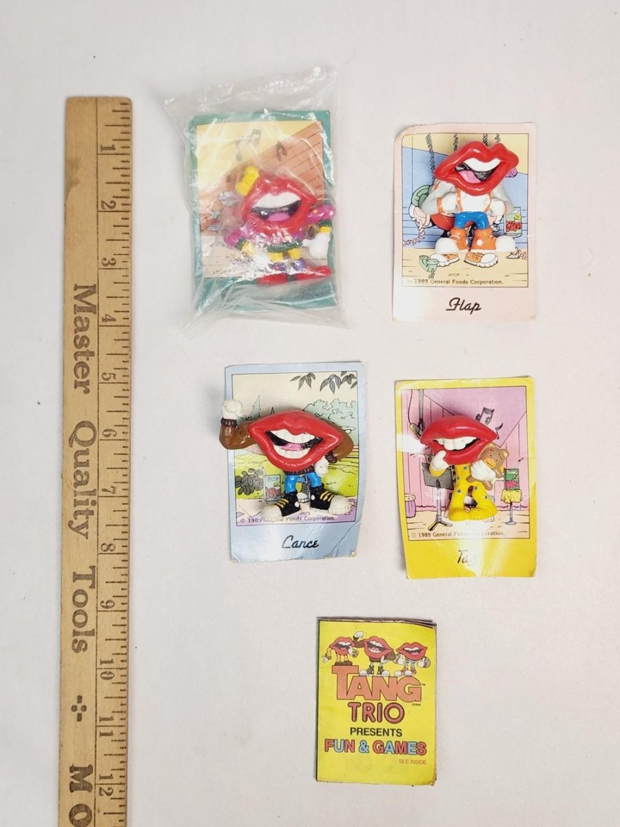 1989 - General Foods Tang Trio Figurine/Toy Set of 4 w/ Booklet & Cards - Collectible Toys - ThrowbackBuys - ResellerDoor