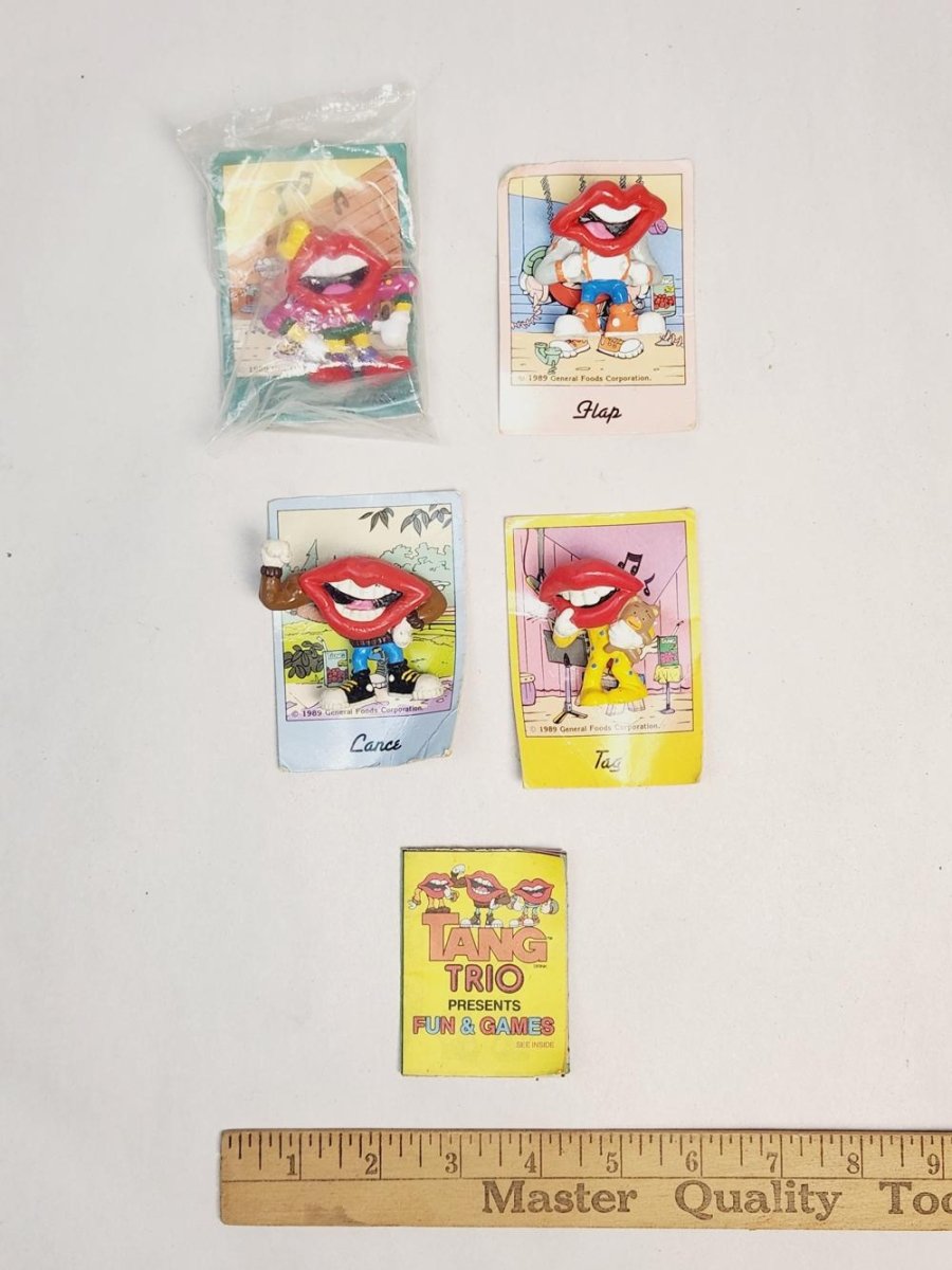 1989 - General Foods Tang Trio Figurine/Toy Set of 4 w/ Booklet & Cards - Collectible Toys - ThrowbackBuys - ResellerDoor