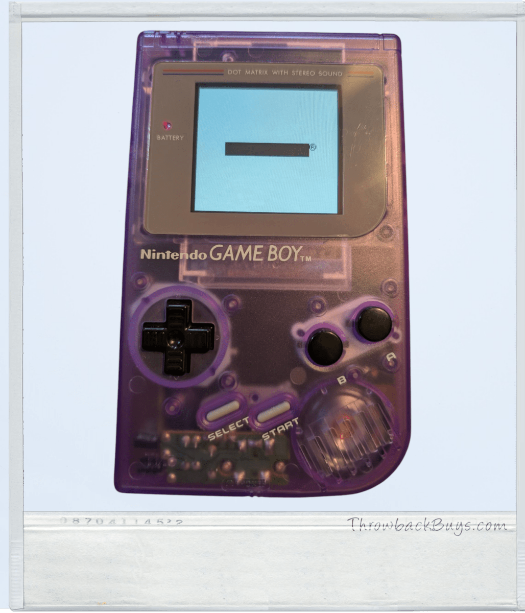 1989 - Original Gameboy DMG - 01 w/ one free game (MODIFIED) - IPS screen and see - through Purple Shell - Handheld Consoles - ThrowbackBuys - Slaqr Retro Gaming & Collectibles