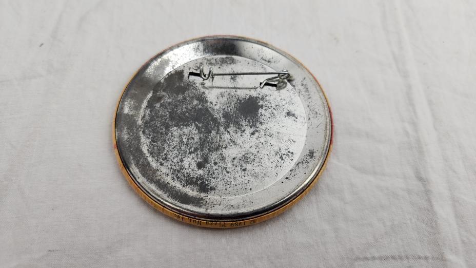 1989 - Pizza Hut New Cheese Lover's Pizza Disc Pin - 3", Yellow - Pins - ThrowbackBuys - ResellerDoor