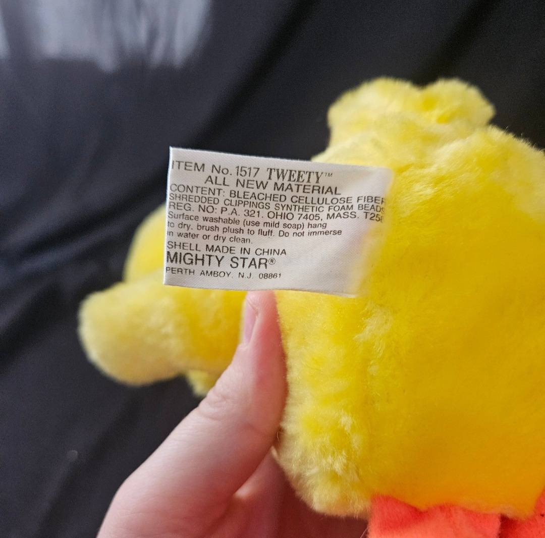 1989 Warner Bros Tweety Bird Plush 11" Stuffed Animal - Plushies - ThrowbackBuys - Cloy's Creativity