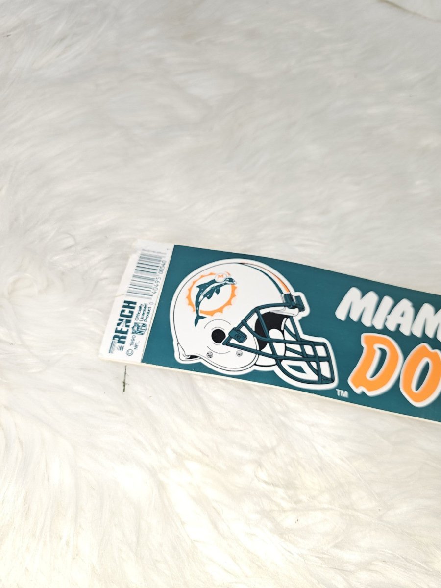 1990 - 12in Miami Dolphins NFL Football Bumper Sticker Decal Team NFL - Paper Goods - ThrowbackBuys - The Thrifty Gypsyy Shop