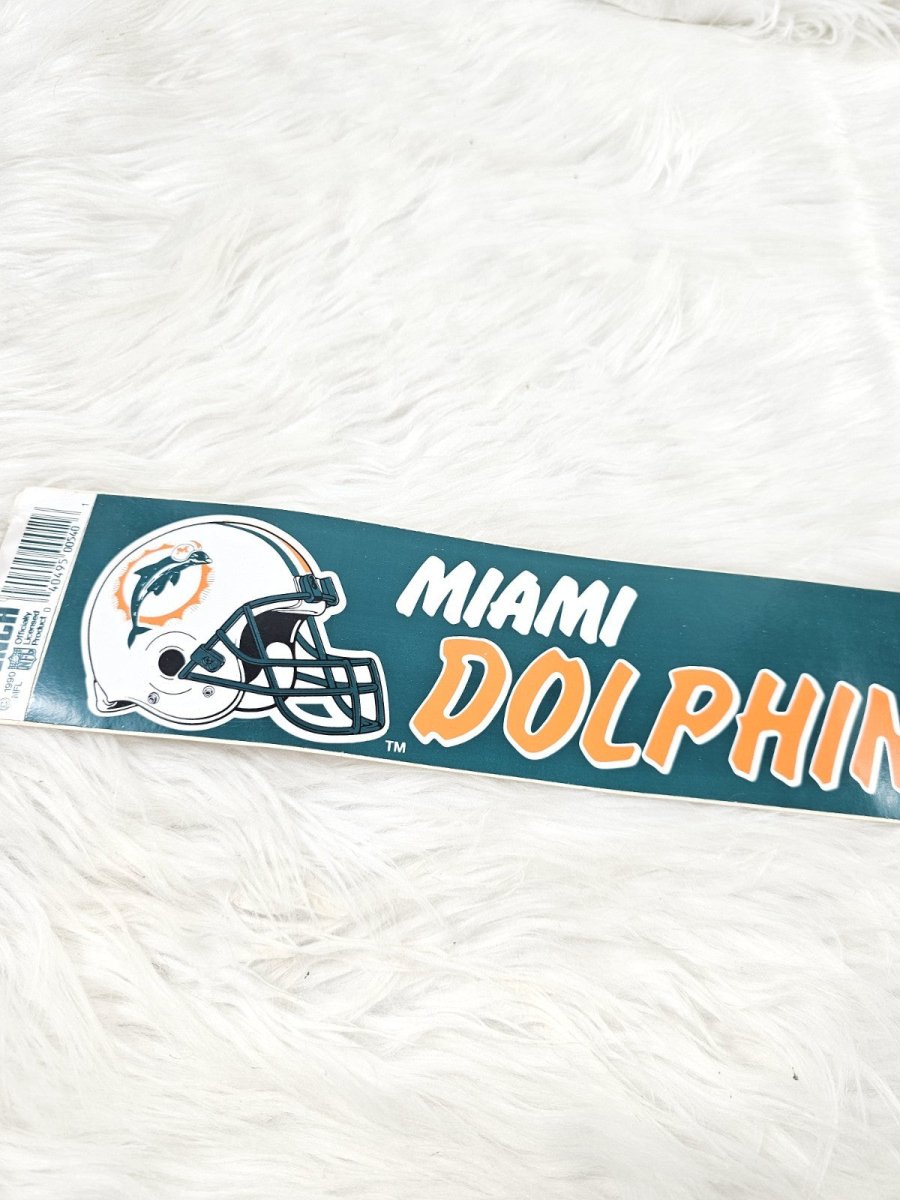 1990 - 12in Miami Dolphins NFL Football Bumper Sticker Decal Team NFL - Paper Goods - ThrowbackBuys - The Thrifty Gypsyy Shop