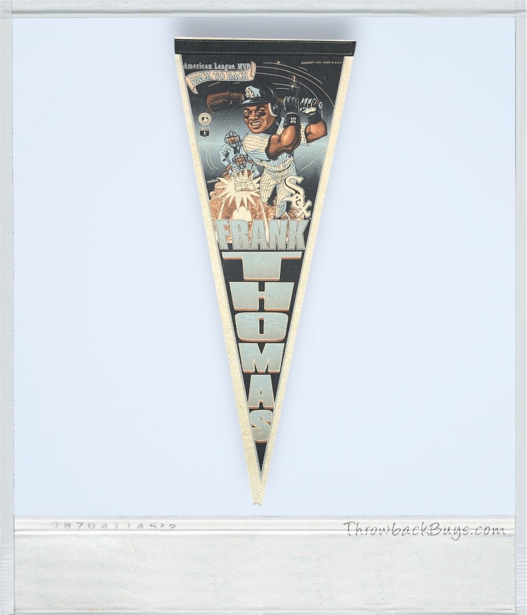 1990 - MLB Frank Thomas Chicago White Sox Felt Pennant Flag 30" x 12" - Sports Memorabilia - ThrowbackBuys - ThrowbackBuys