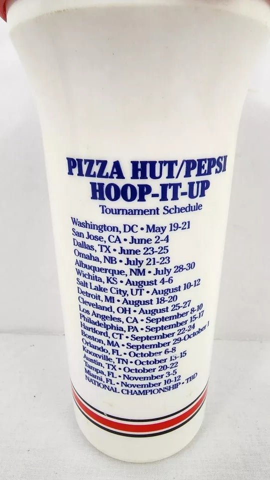 1990 - Pizza Hut/Pepsi Hoop It Up Soda Bottle w/ Straw - Collectible Cups - ThrowbackBuys - ResellerDoor