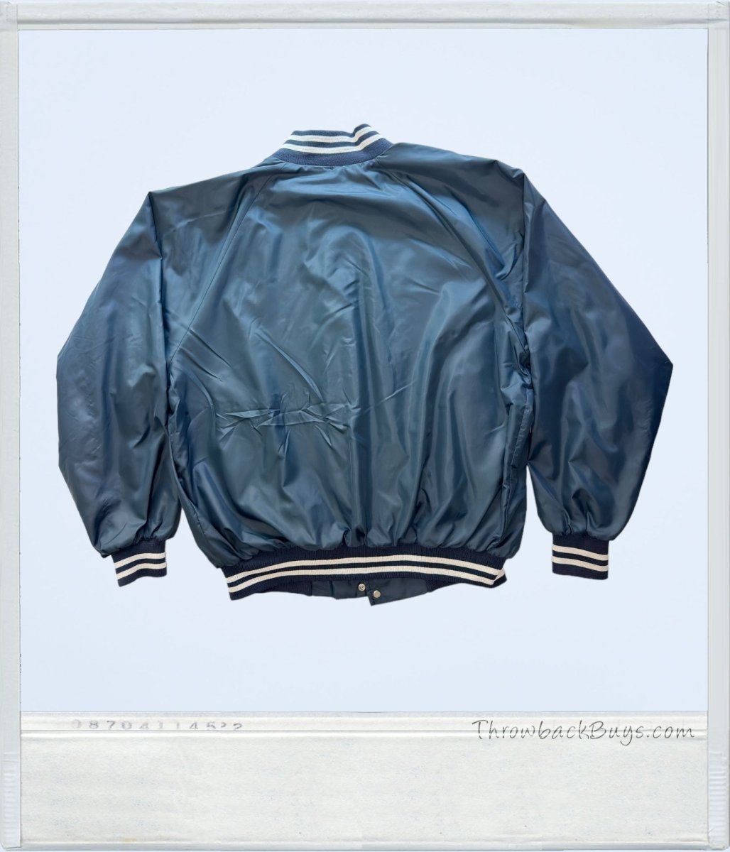1990s - Auburn Sportswear x Panduit Navy Blue Bomber Jacket Nylon XL - Jackets - ThrowbackBuys - ThrowbackBuys