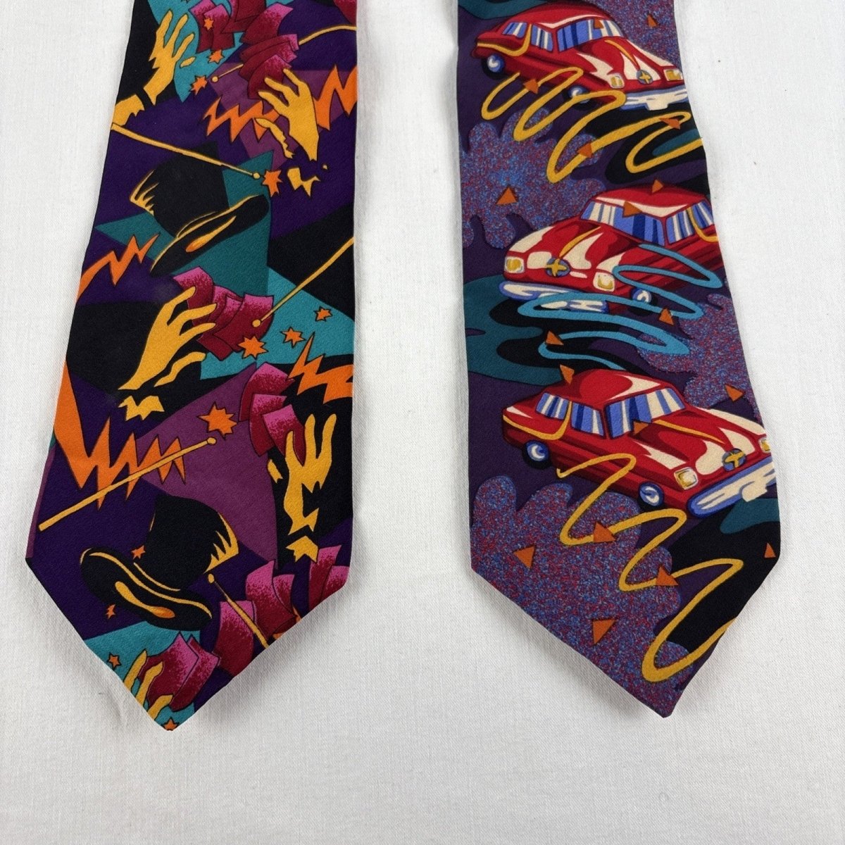 1990s - Beatles Drive My Car & Mystery Tour 54” Silk Ties - Accessories - ThrowbackBuys - ResellerDoor