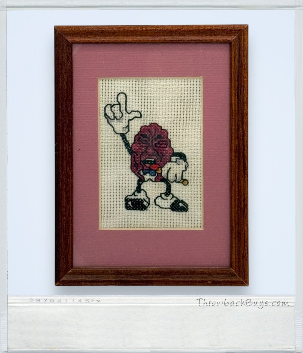 1990s - California Raisins Singing Framed Needlepoint Art - Artwork - ThrowbackBuys - ThrowbackBuys
