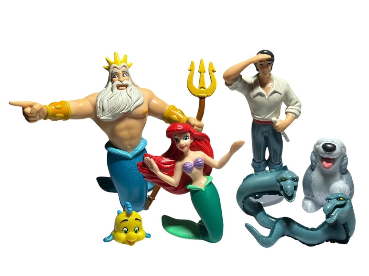 1990s – Disney: The Little Mermaid PVC Figure Lot, Ariel and King Triton, 7 Pieces - Action Figures & Collectibles - ThrowbackBuys - Abunnysvintageco