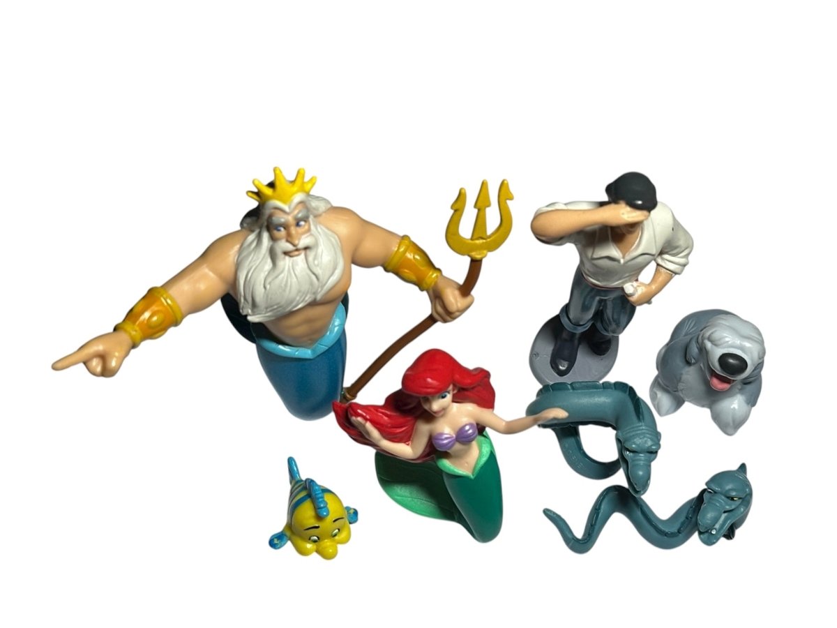 1990s – Disney: The Little Mermaid PVC Figure Lot, Ariel and King Triton, 7 Pieces - Action Figures & Collectibles - ThrowbackBuys - Abunnysvintageco