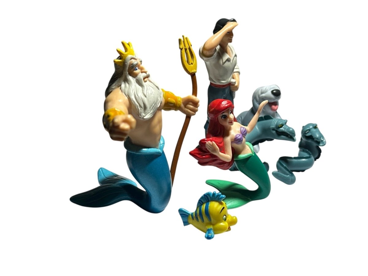 1990s – Disney: The Little Mermaid PVC Figure Lot, Ariel and King Triton, 7 Pieces - Action Figures & Collectibles - ThrowbackBuys - Abunnysvintageco