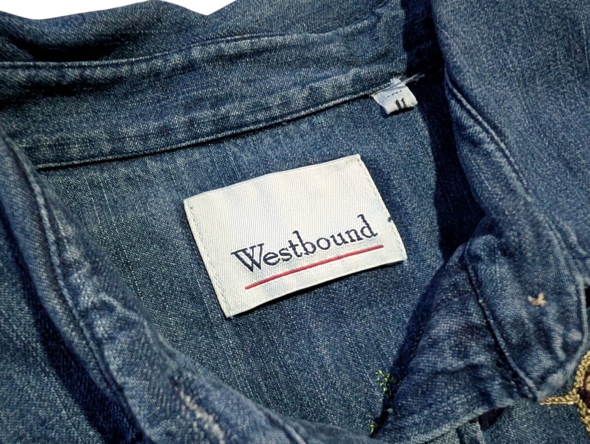 1990s Embroidered Fall Leaves Denim Button - Up - Long Sleeve T-Shirt - ThrowbackBuys - Shiznit