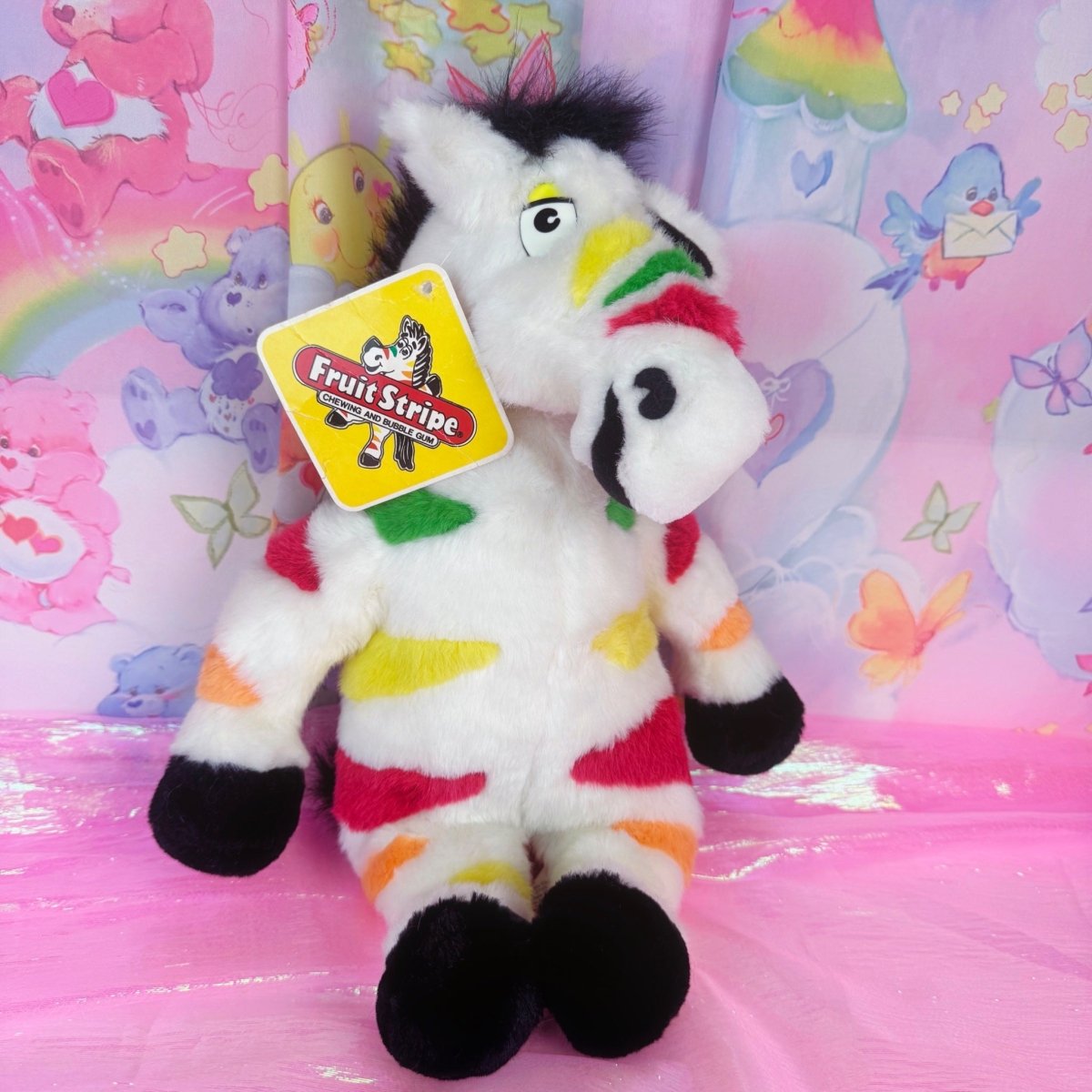 1990s Fruit Stripe Gum Zebra Plush - Yipes Plushie NWT - Collectible Toys - ThrowbackBuys - Starbunnyvintage