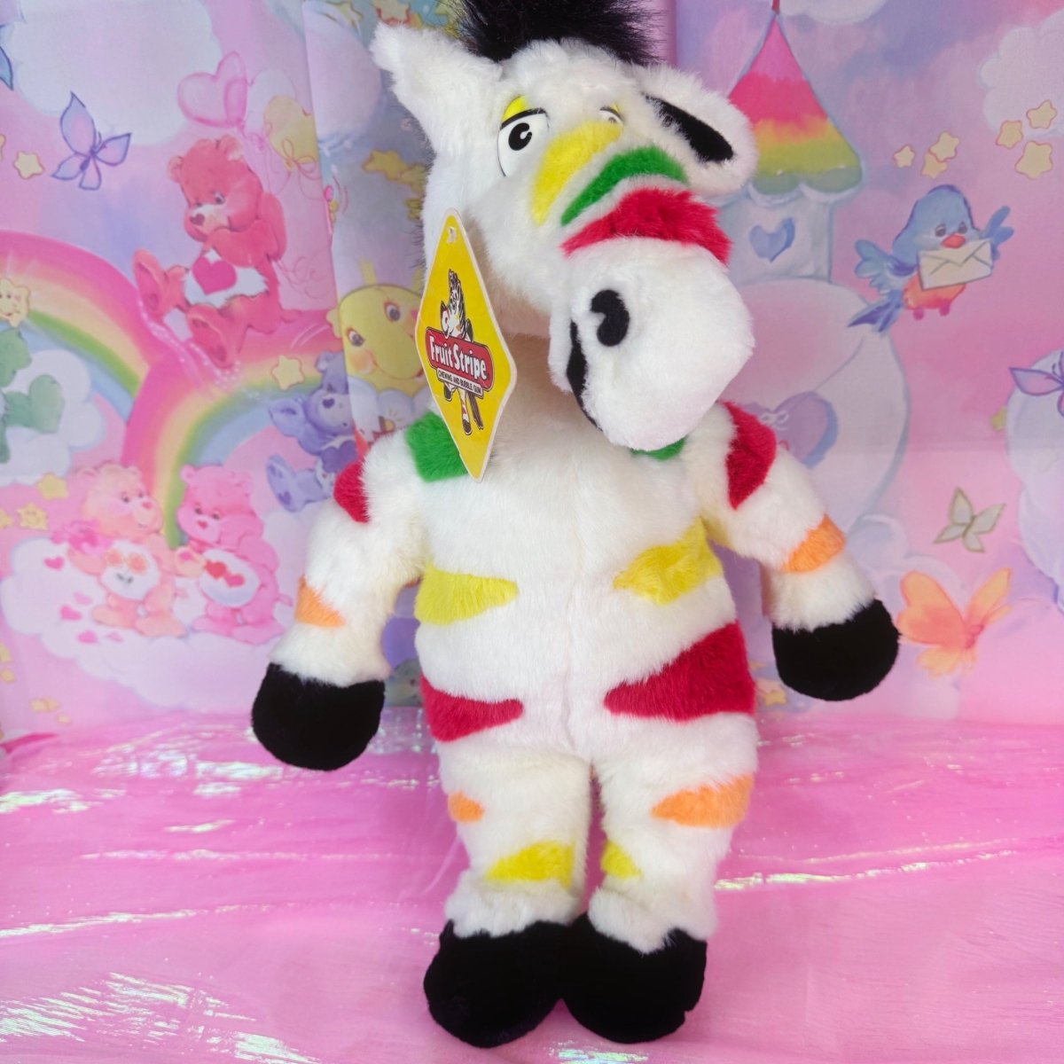 1990s Fruit Stripe Gum Zebra Plush - Yipes Plushie NWT - Collectible Toys - ThrowbackBuys - Starbunnyvintage