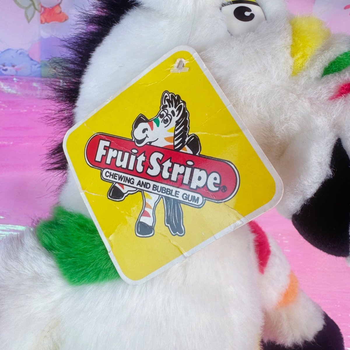 1990s Fruit Stripe Gum Zebra Plush - Yipes Plushie NWT - Collectible Toys - ThrowbackBuys - Starbunnyvintage