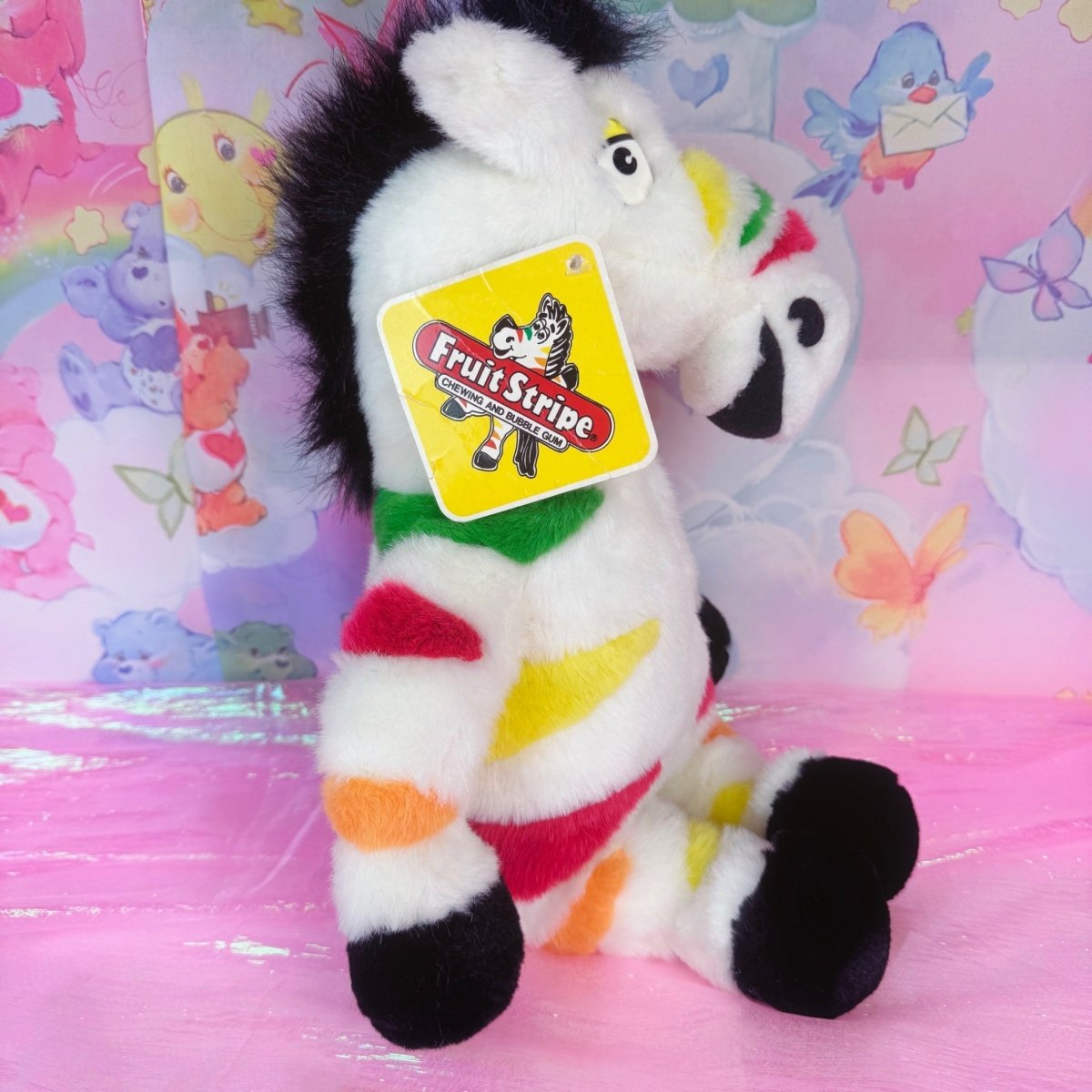 1990s Fruit Stripe Gum Zebra Plush - Yipes Plushie NWT - Collectible Toys - ThrowbackBuys - Starbunnyvintage