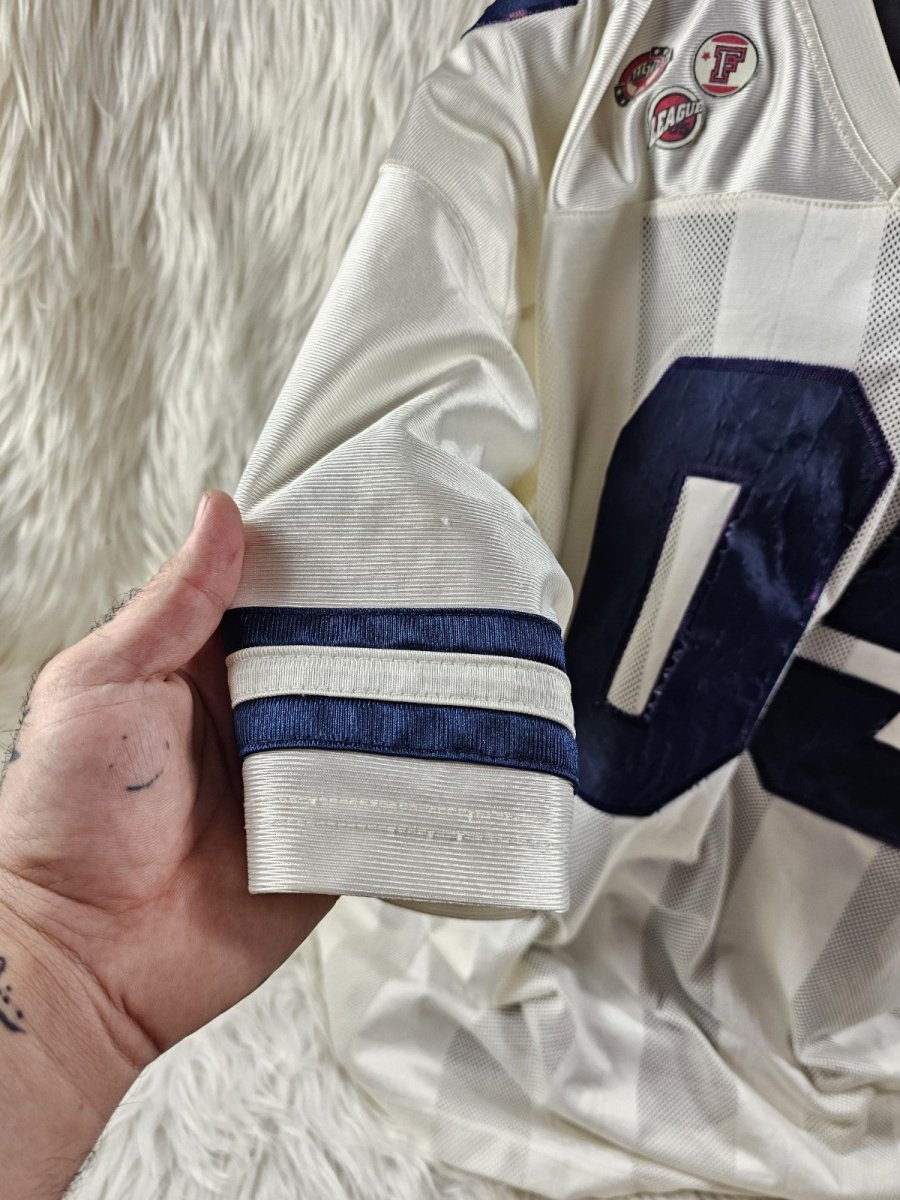 1990s - FUBU Allstar 05 White/Blue Mesh Football Jersey - RARE - T-Shirts - ThrowbackBuys - The Thrifty Gypsyy Shop
