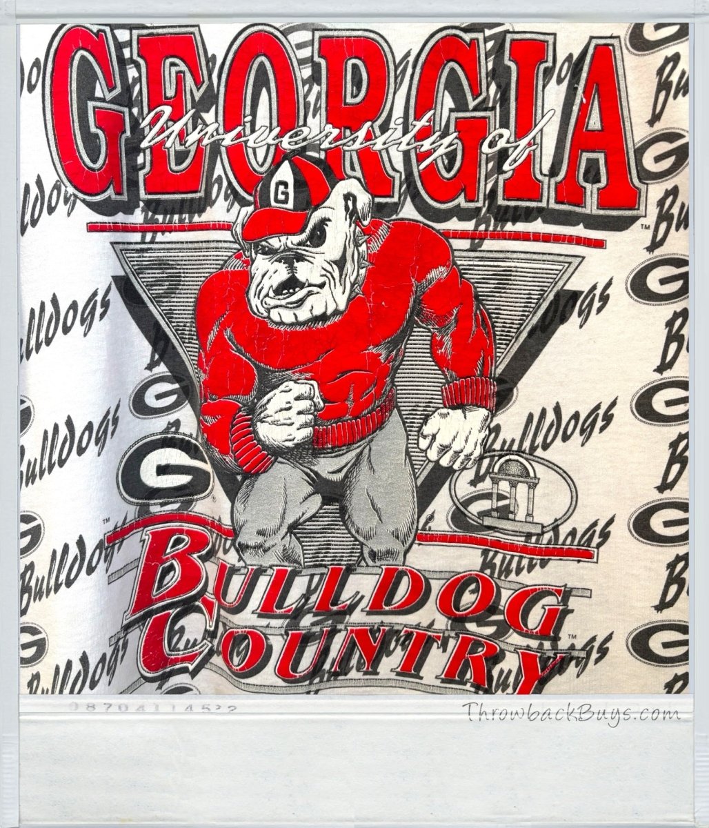 1990s - Georgia Bulldogs All Over Print T-shirt, XL - RARE - T-Shirts - ThrowbackBuys - SuperRetroPod