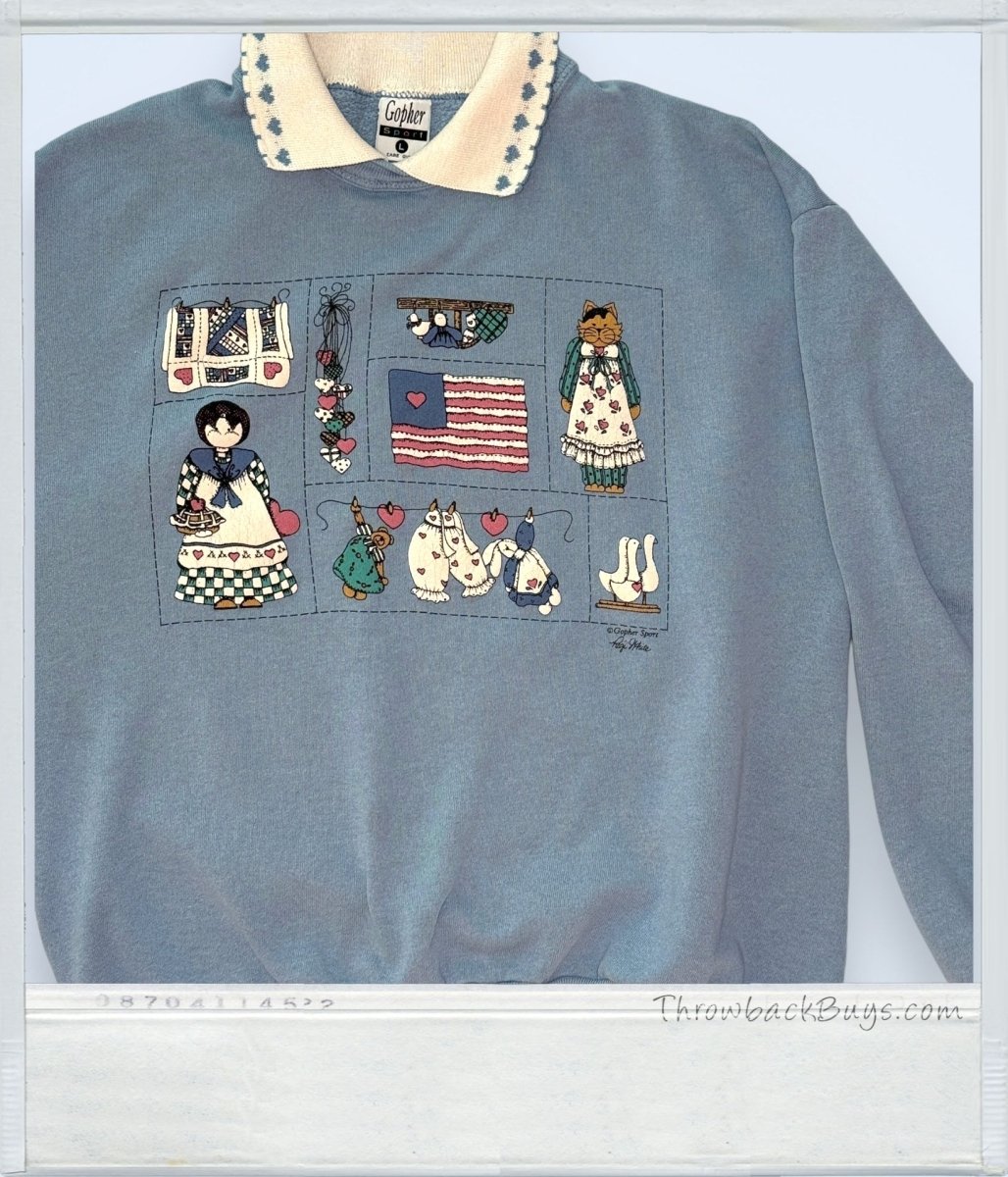 1990s - Gopher Sport Grandma - Style Women's Collared Graphic Crewneck - Sweatshirts - ThrowbackBuys - ThrowbackBuys