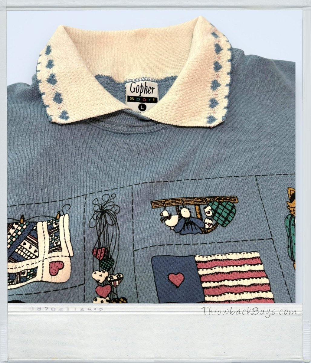 1990s - Gopher Sport Grandma - Style Women's Collared Graphic Crewneck - Sweatshirts - ThrowbackBuys - ThrowbackBuys