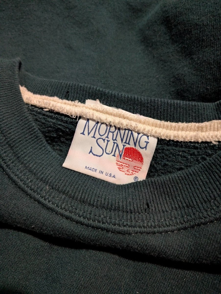 1990s Green Morning Sun Sweatshirt - Sweatshirts - ThrowbackBuys - Shiznit