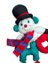 1990s Hanging Puffalump Nylon Snowman Decoration - HO! HO! HO! - Decor - ThrowbackBuys - Shiznit