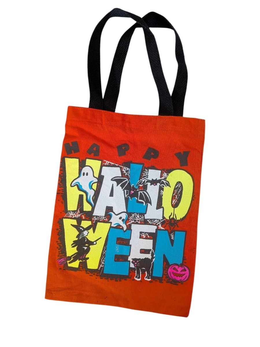 1990s 'Happy Halloween' Painted Canvas Treat Bag - Bag - ThrowbackBuys -Shiznit