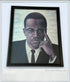1990s - Hulis Mavruk's African American Collection: Malcom X Framed Painting 25" x 20.5" - RARE - Artwork - ThrowbackBuys - ThrowbackBuys