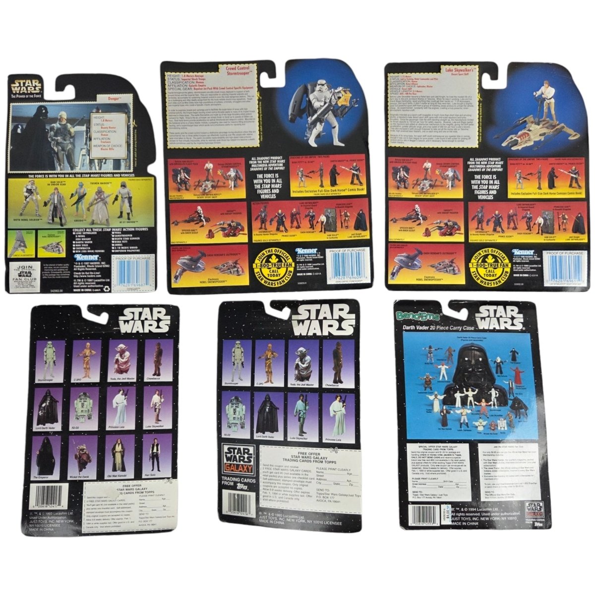 1990s - Kenner Star Wars Action Figures: 6 Mixed 1990s Bend - Ems, Die Cast & Carded - Action Figures & Collectibles - ThrowbackBuys - A N E 1 Stop Shop
