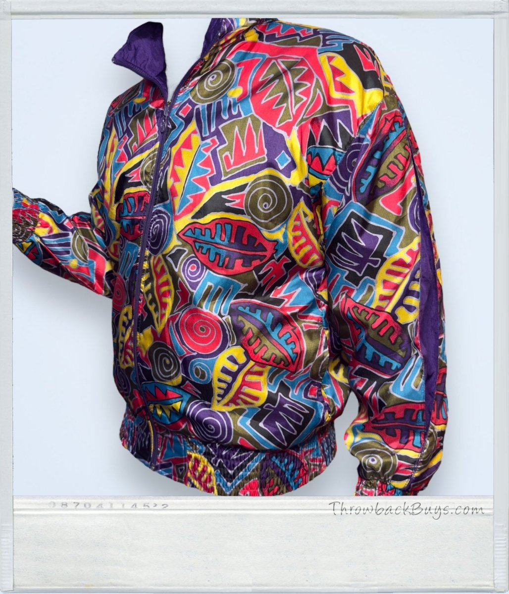 1990s - Lavon Vintage Funky Windbreaker Womens Jacket - Jackets - ThrowbackBuys - ThrowbackBuys