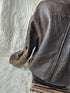 1990s - ONTIME Leather Jacket Mid - length American Casual Distress Brown MED - Jackets - ThrowbackBuys - The Thrifty Gypsyy Shop