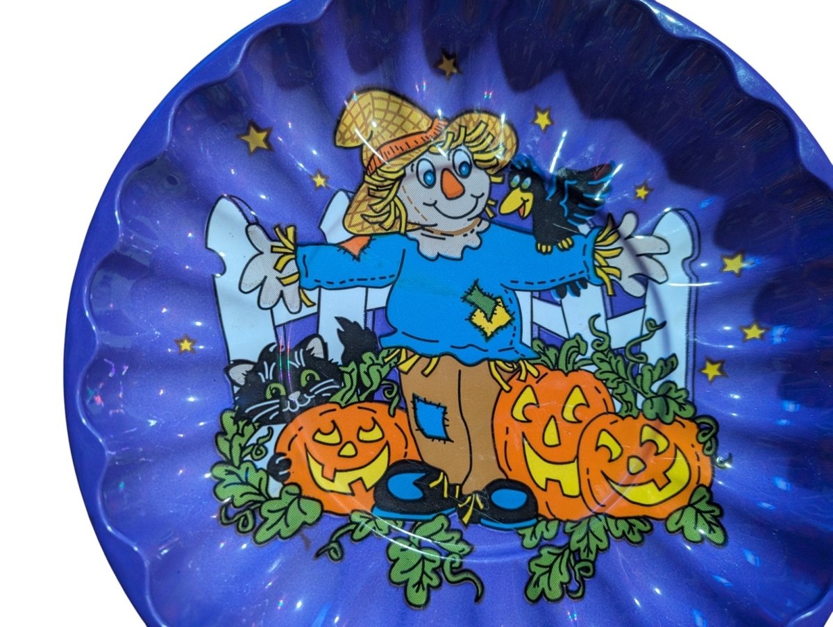 1990s Plastic Scarecrow Plates - Decorative Trays - ThrowbackBuys - Shiznit