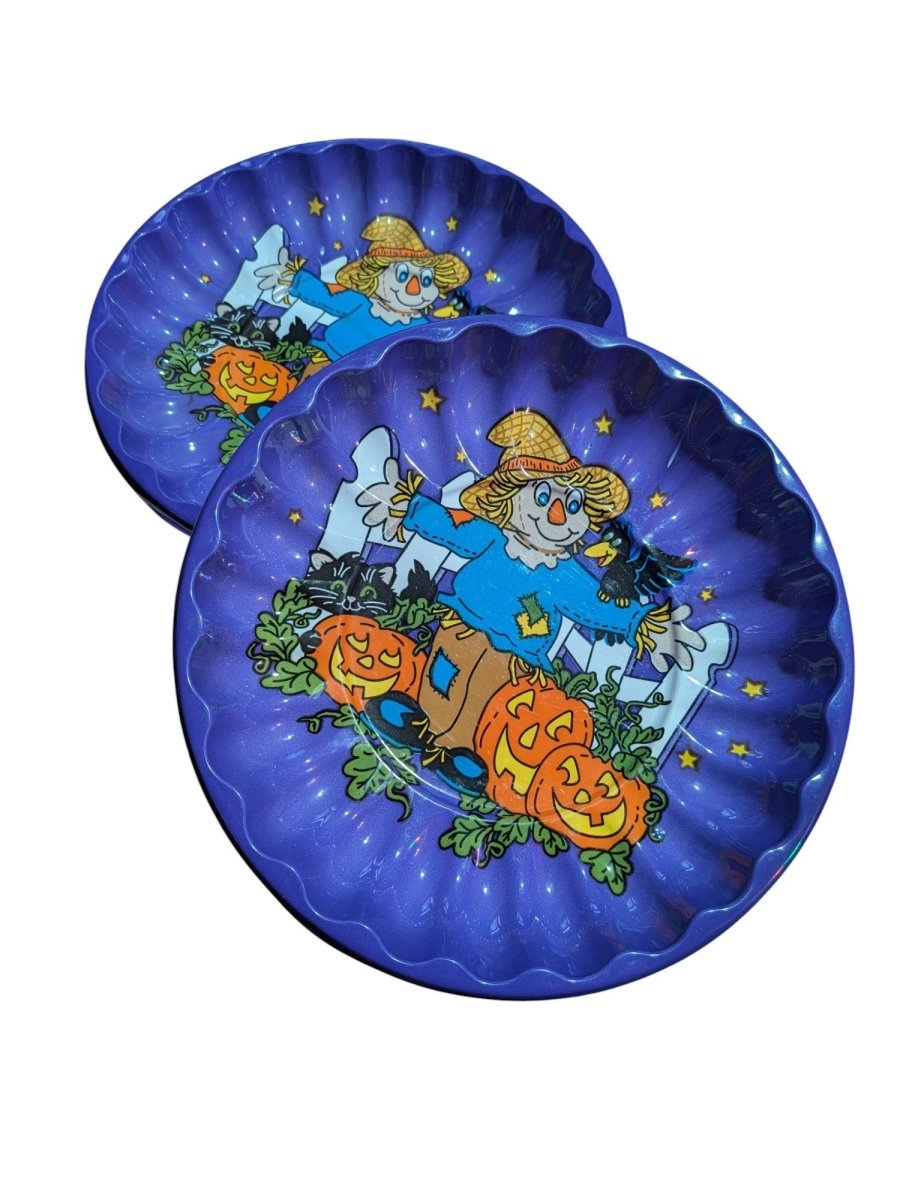 1990s Plastic Scarecrow Plates - Decorative Trays - ThrowbackBuys - Shiznit