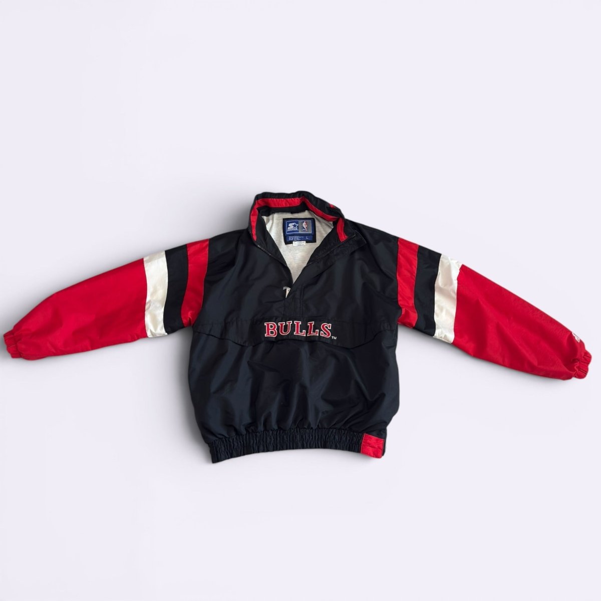 1990s - Starter: Chicago Bulls Quarter-Zip Pullover Windbreaker, Pro Line Authentics, Made in Korea - Jackets - ThrowbackBuys -Only90sKidsKnow