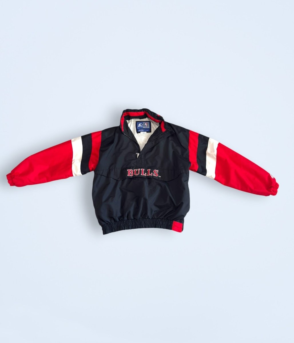 1990s - Starter: Chicago Bulls Quarter-Zip Pullover Windbreaker, Pro Line Authentics, Made in Korea - RARE