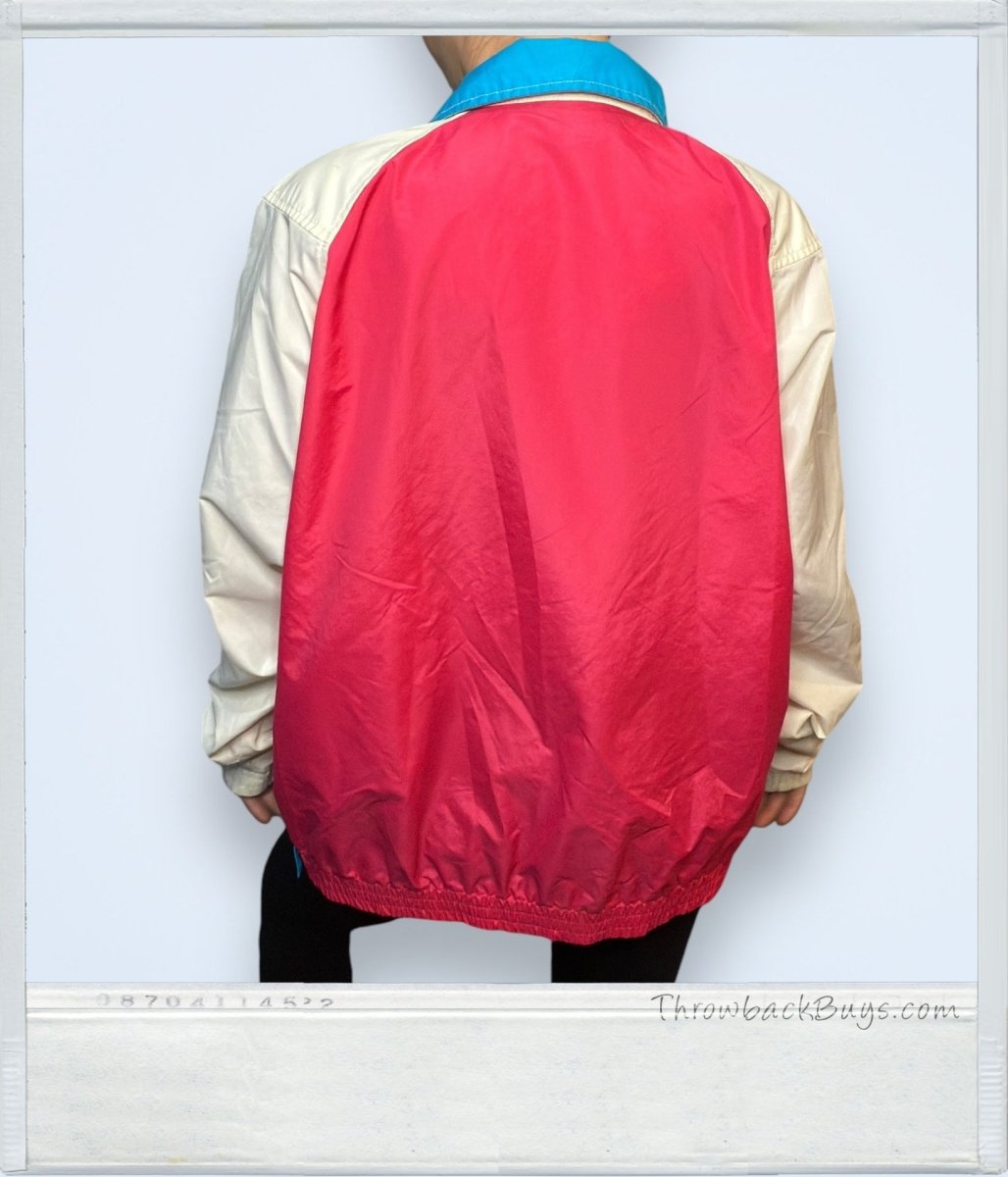 1990s - The Woolrich Pink and Blue Quarter Zip Pullover Jacket Women’s Medium - RARE - Jackets - ThrowbackBuys - ThrowbackBuys