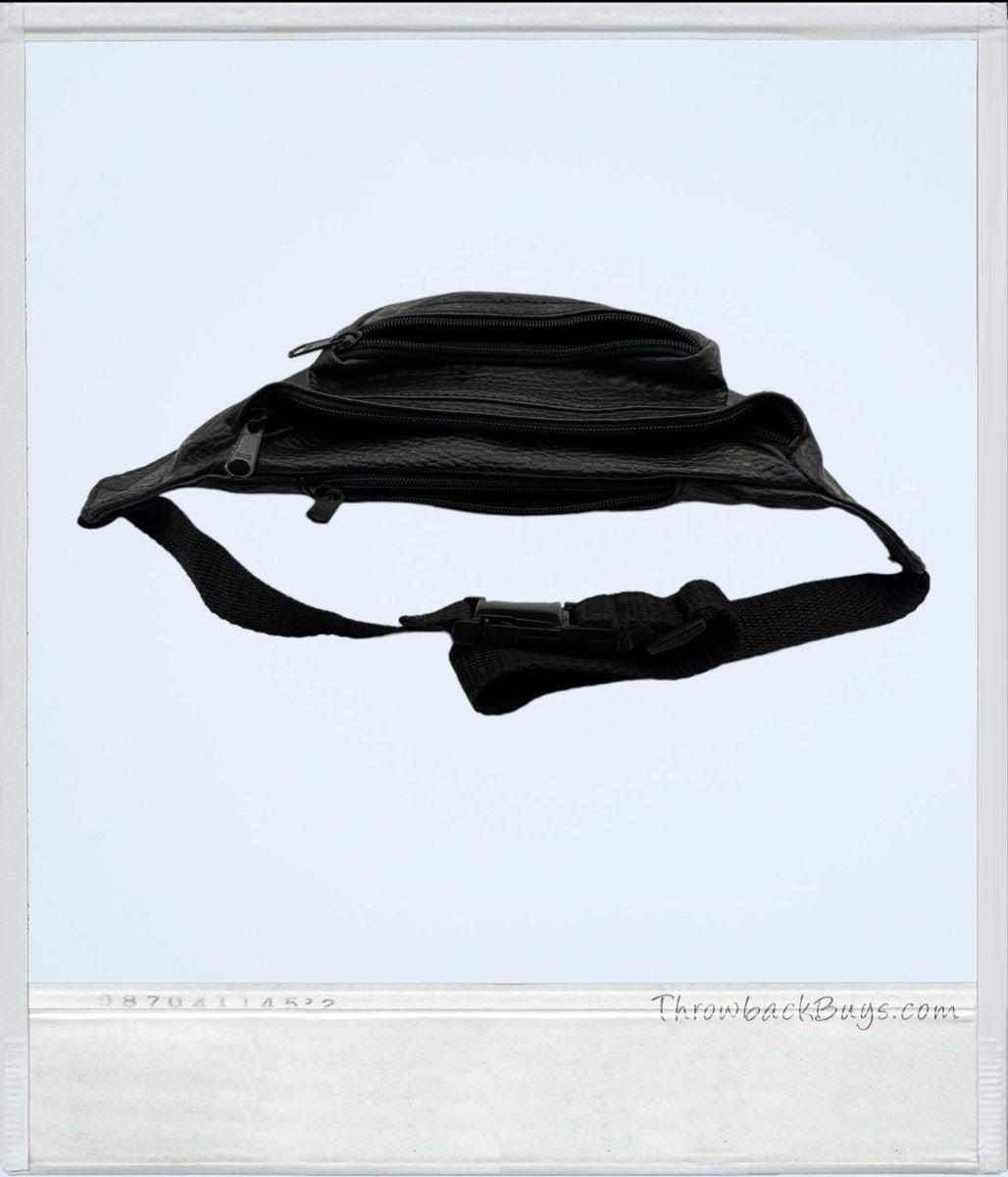 1990s - Vandenberg Ambulance Black Leather Fanny Pack - Handbags - ThrowbackBuys - ThrowbackBuys