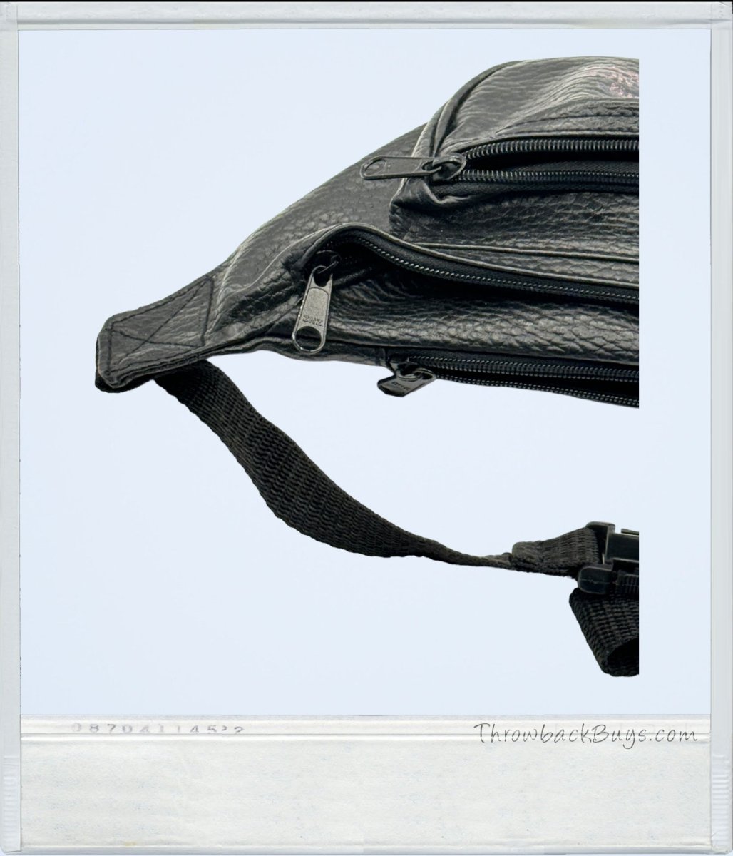 1990s - Vandenberg Ambulance Black Leather Fanny Pack - Handbags - ThrowbackBuys - ThrowbackBuys