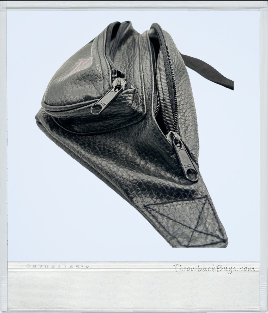 1990s - Vandenberg Ambulance Black Leather Fanny Pack - Handbags - ThrowbackBuys - ThrowbackBuys