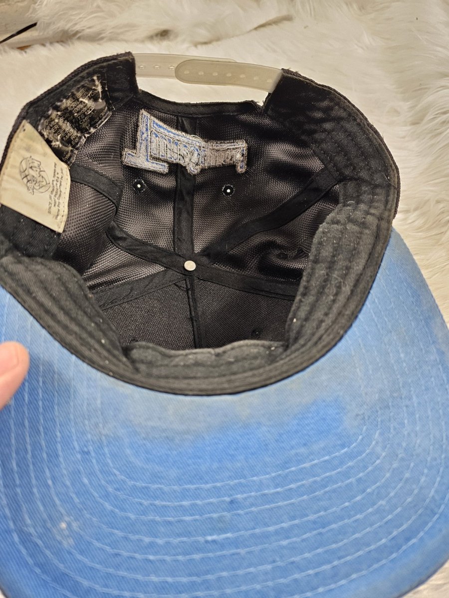 1990s - Warner Bros Space Jam Snapback Hat Black Blue Metallic Logo - Hats - ThrowbackBuys - The Thrifty Gypsyy Shop