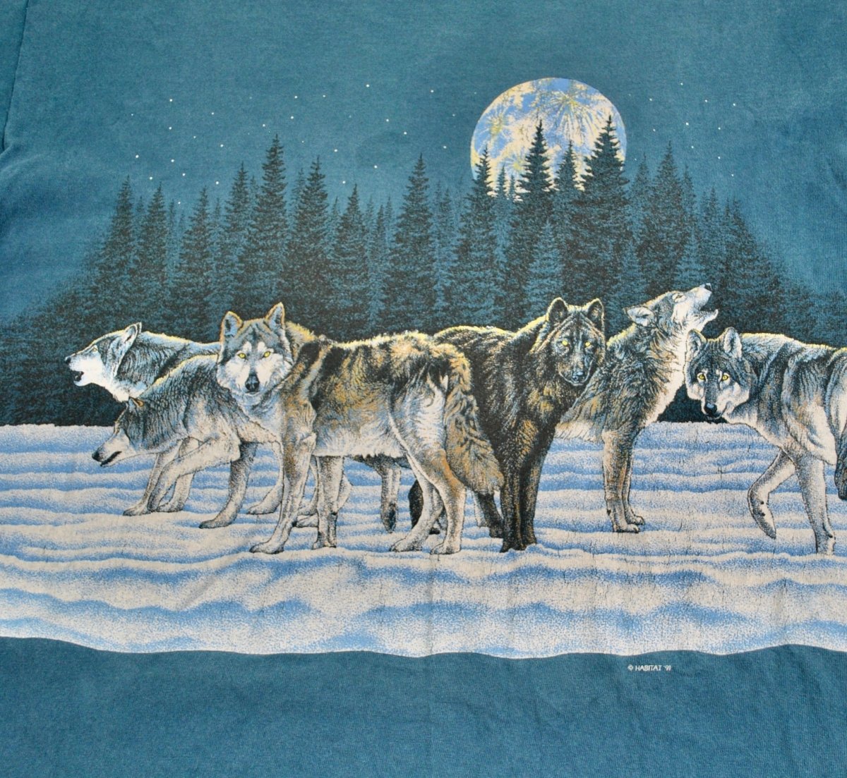 1990s - Wolf 1991 Shirt - Unisex Large - T-Shirts - ThrowbackBuys -Yesterday's Attic