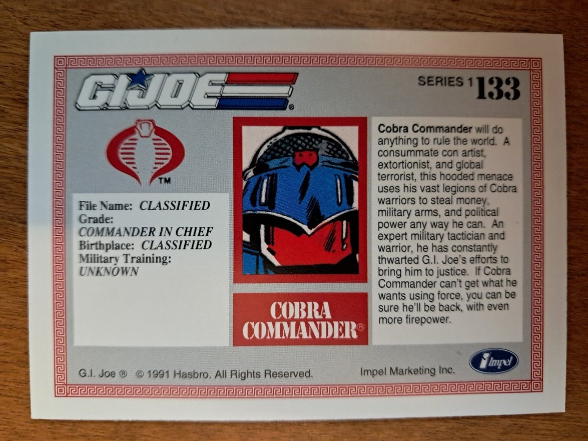 1991 Cobra Commander Trading Card Impel - Trading Cards - ThrowbackBuys - Retrotoyz&gamez87
