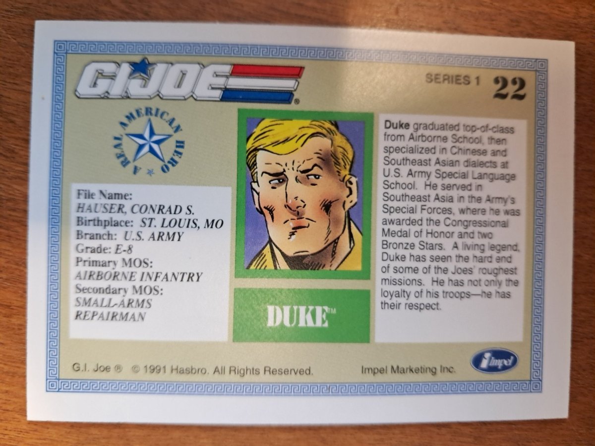 1991 Duke G.I. Joe A Real American Hero Trading Card Impel - Trading Cards - ThrowbackBuys - Retrotoyz&gamez87