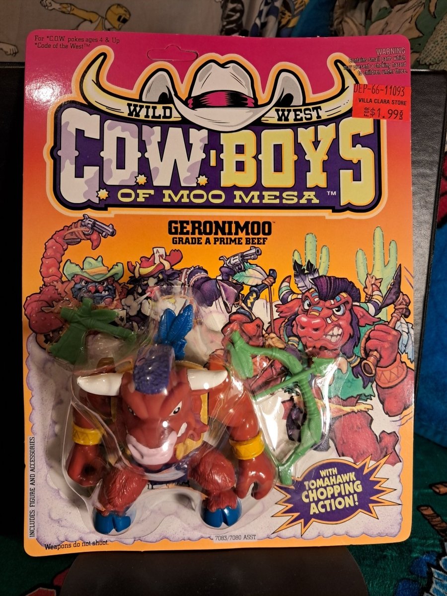 1991 - Hasbro: C.O.W. - Boys Of Moo Mesa "Geronimoo" MOC UNPUNCHED - Action Figures & Collectibles - ThrowbackBuys - Retrotoyz&gamez87